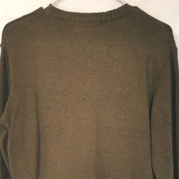 Oscar de la Renta Military Green Crew Neck Sweater - Sz M - Picture 4 of 6